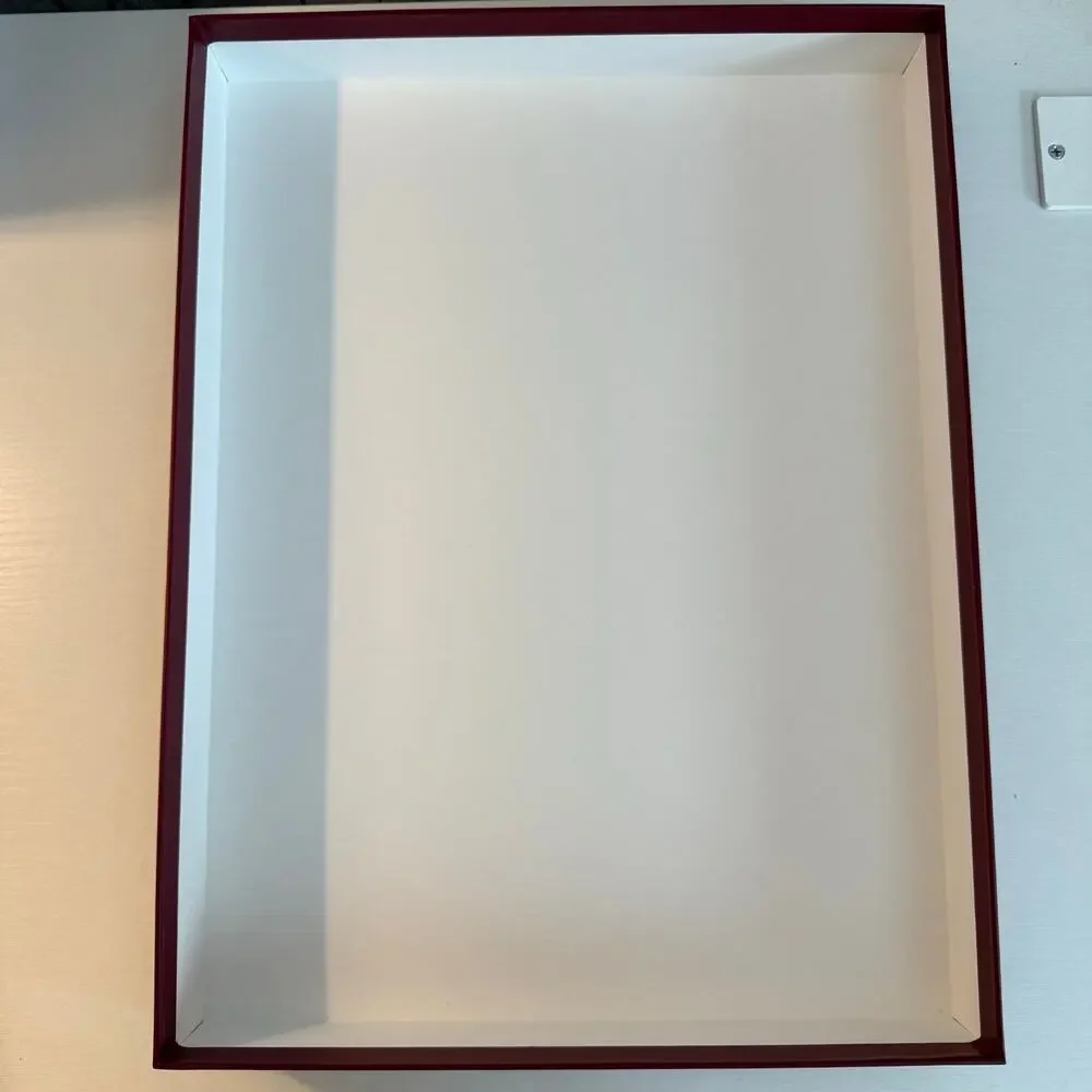 Gucci Burgundy Red Empty Gift Presentation Box White Logo Lid 16x12x2